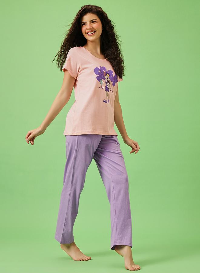 Clovia Lola Bunny Cotton T-Shirt and Pyjama Set - Image 4